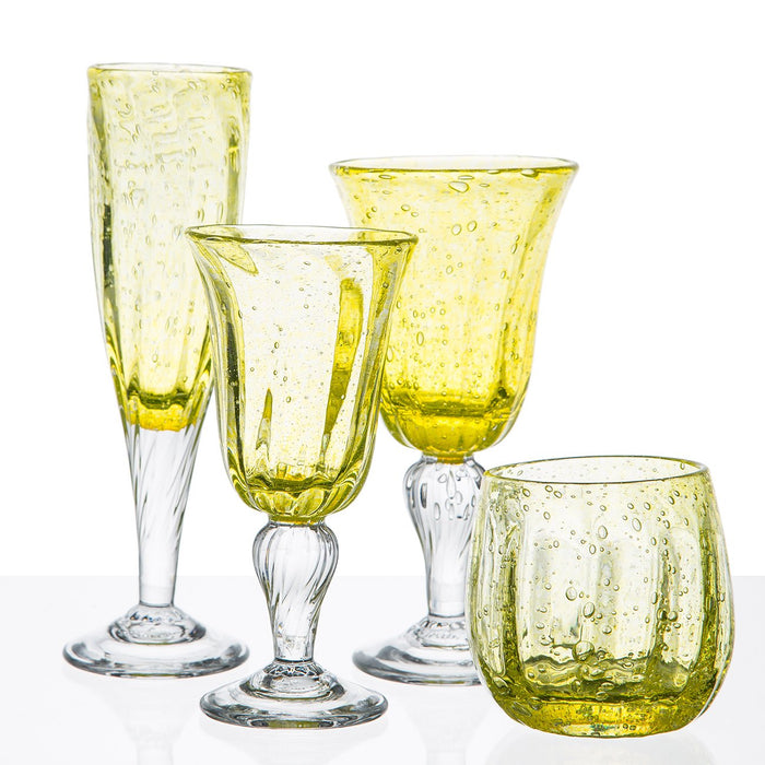 Hand Blown Yellow Sangria Goblet