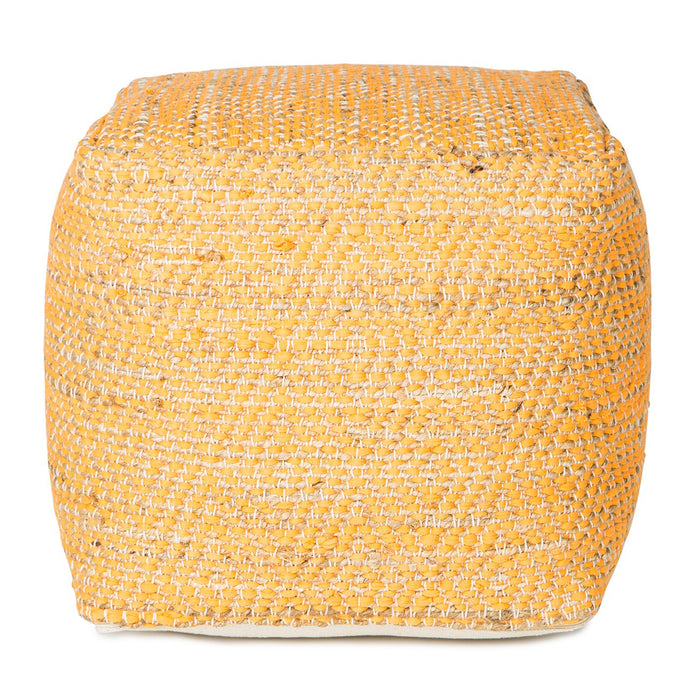 Handmade Abella Pouf (Orange) 