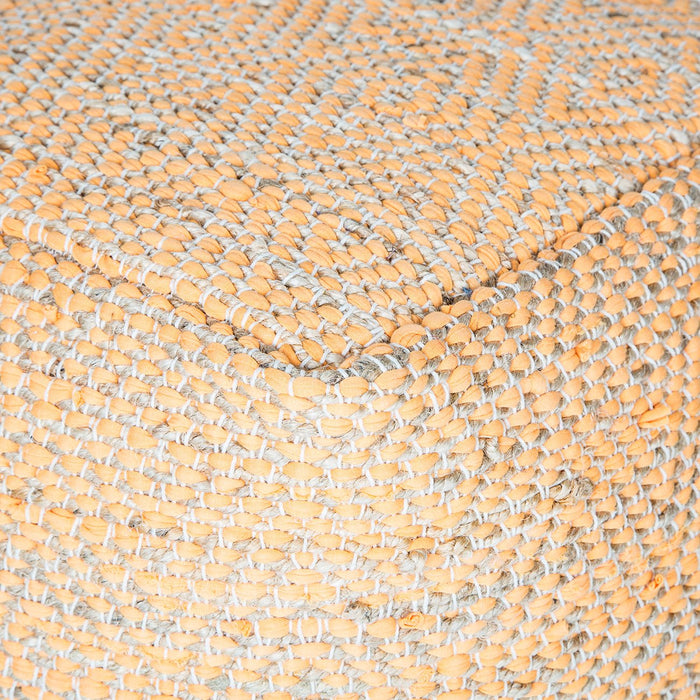 Handmade Abella Pouf (Orange) 