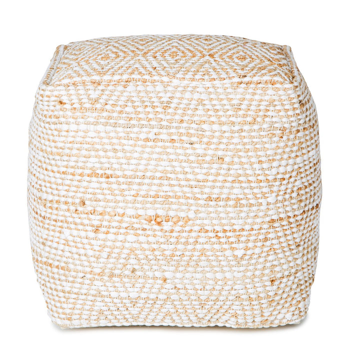 Handmade Abella Pouf (White) 