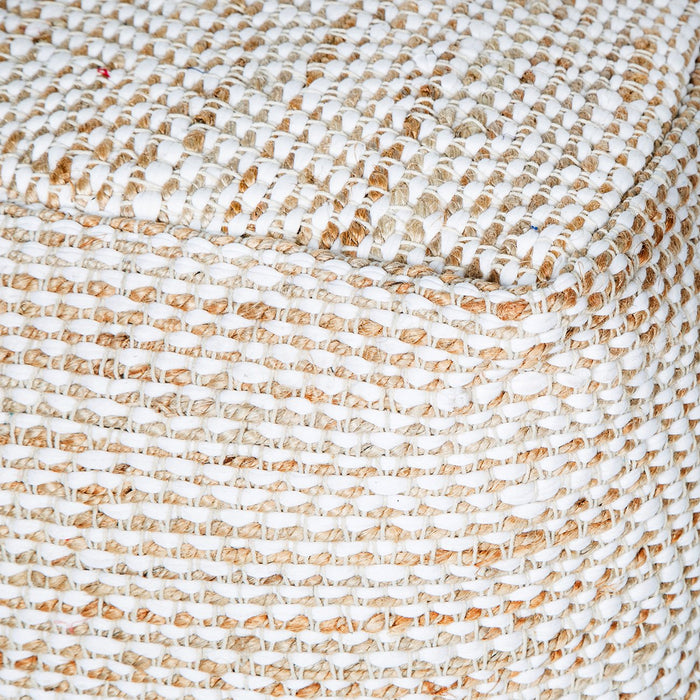 Handmade Abella Pouf (White) 