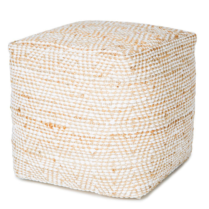 Handmade Abella Pouf (White) 