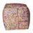 Handmade Multi-Color Silk Pouf 