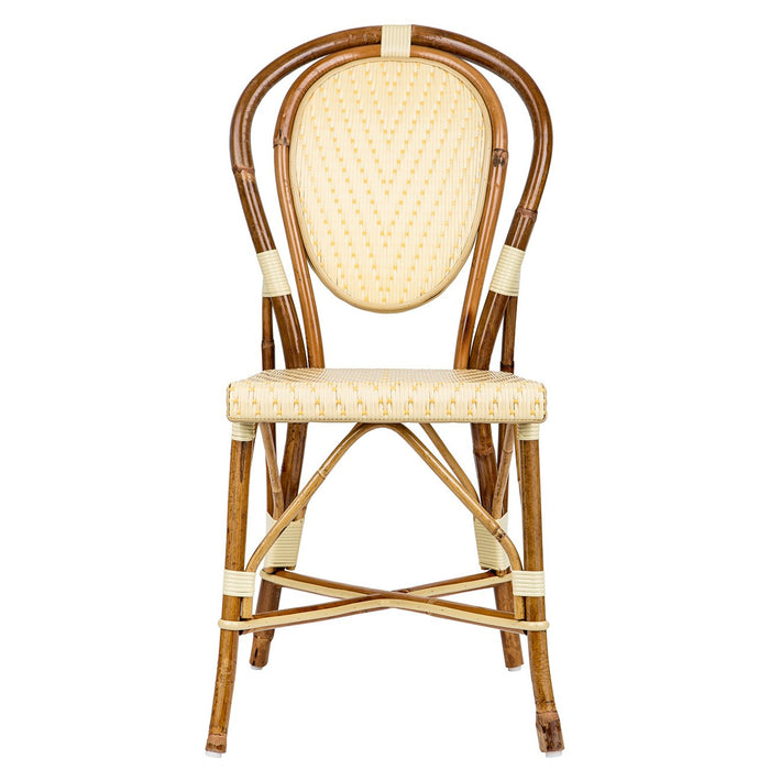 Ivory & Yellow Mediterranean Bistro Chair (L)
