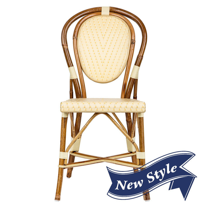 Ivory & Yellow Mediterranean Bistro Chair (L)