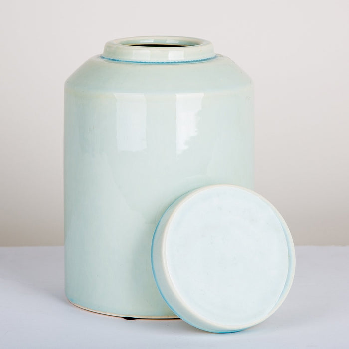 Large Light Blue Ceramic Pot