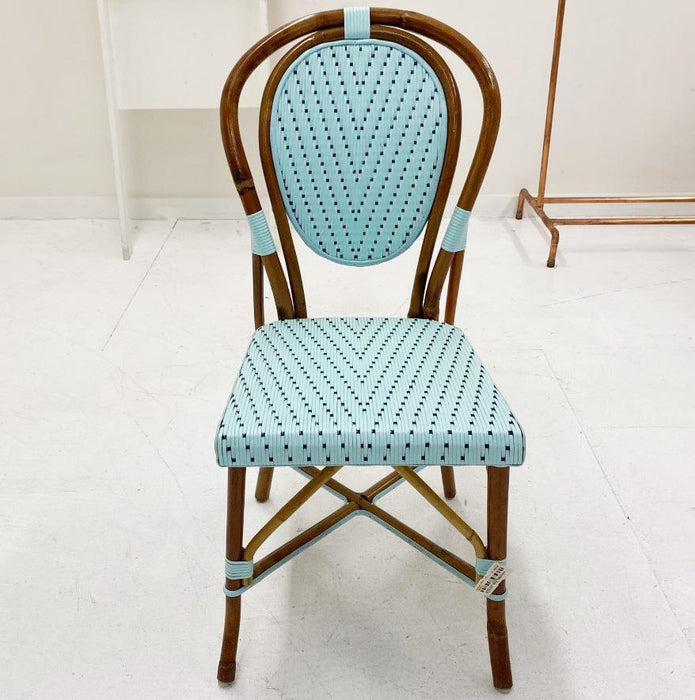 Light Blue/Navy Mediterranean Bistro Chair (L)(Rilsan)