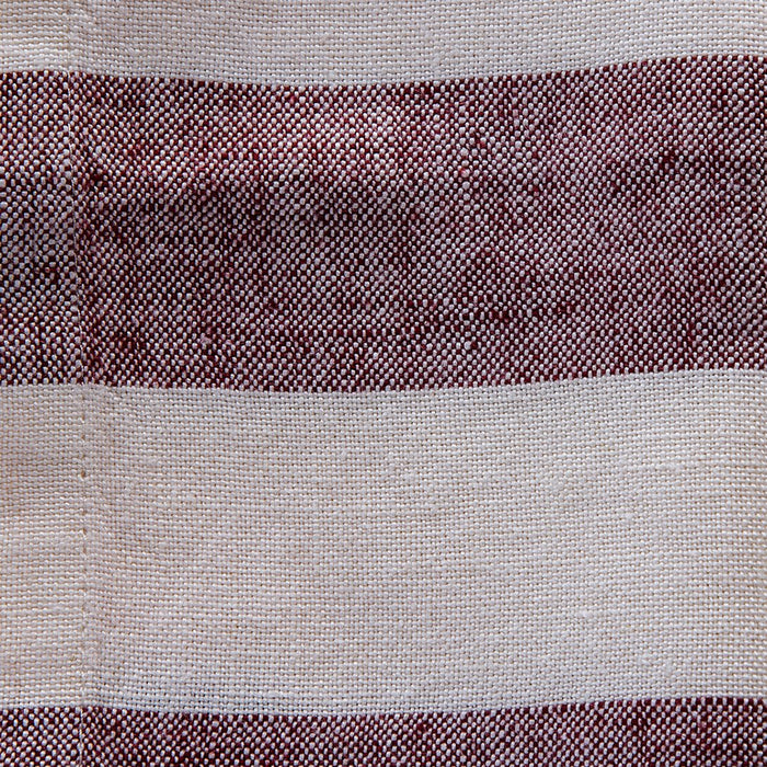 Maison Midi's Burgundy Red & White Striped 100% Linen Napkin (20")