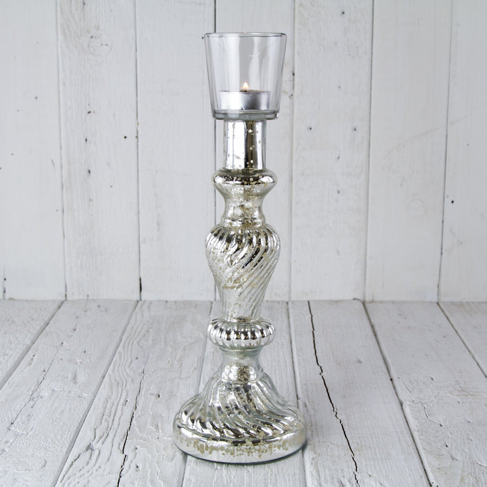 Mercury Glass Lamp Candle Holder with Shade