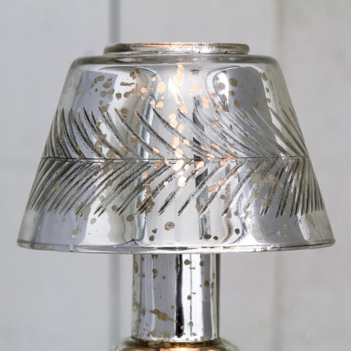 Mercury Glass Lamp Candle Holder with Shade