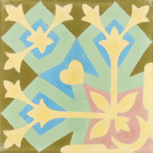 Multi Karukera Corner Carocim Tile (8" x 8") (Individual Tile)