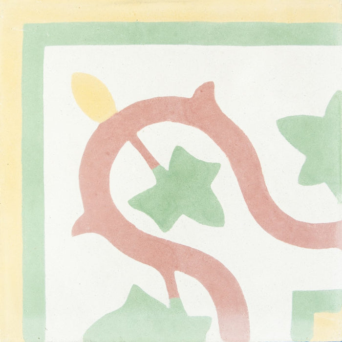 Multi Lierre Clair Corner Carocim Tile (8" x 8") (Individual Tile)