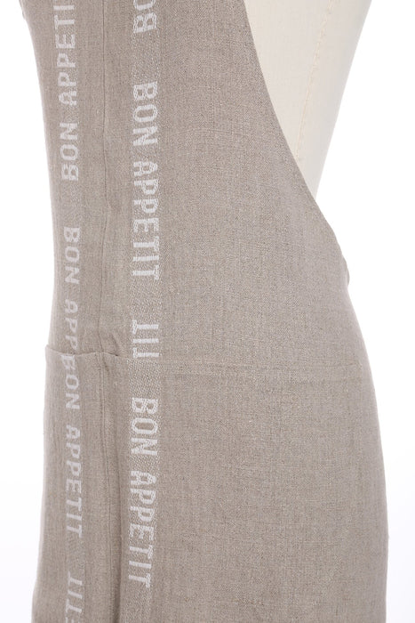 Natural and White ‘Bon Appetit’ Linen Apron