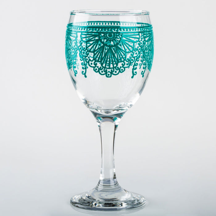 Ocean Blue Lalla Moroccan Wine Glass