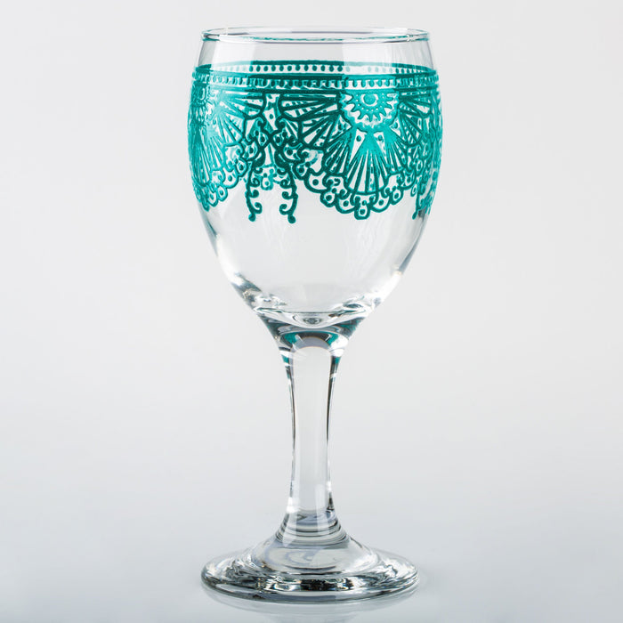Ocean Blue Lalla Moroccan Wine Glass