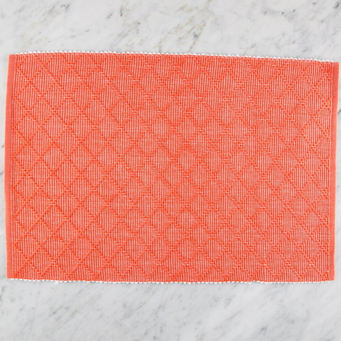 Orange & White Fill 100% Cotton Rep Weave Placemat (19.25" x 13")