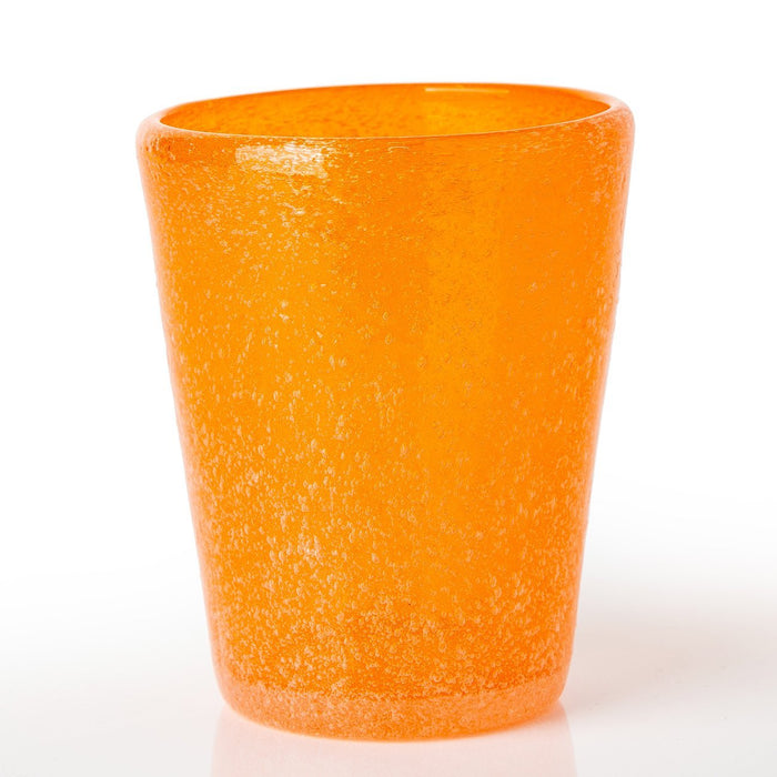 Orange Handmade Memento Matera Glass Tumbler (Translucent)