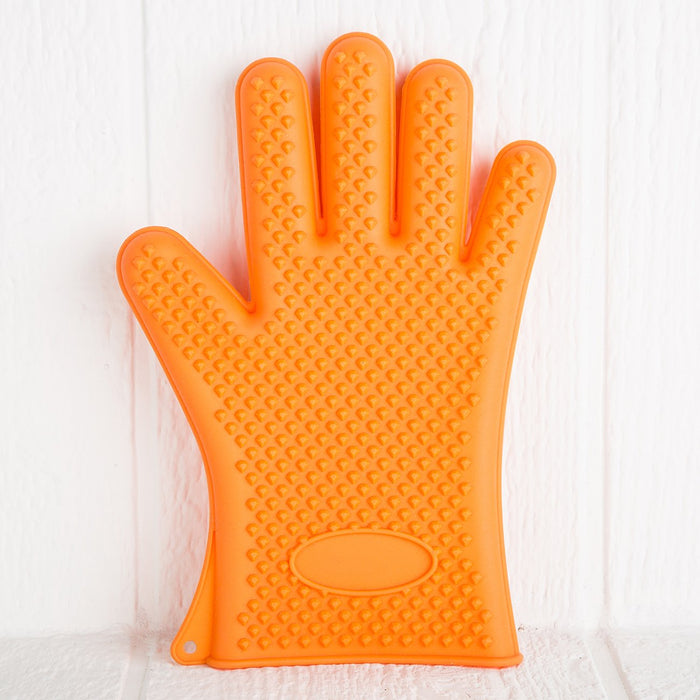 Orange Silicone Oven Mitt