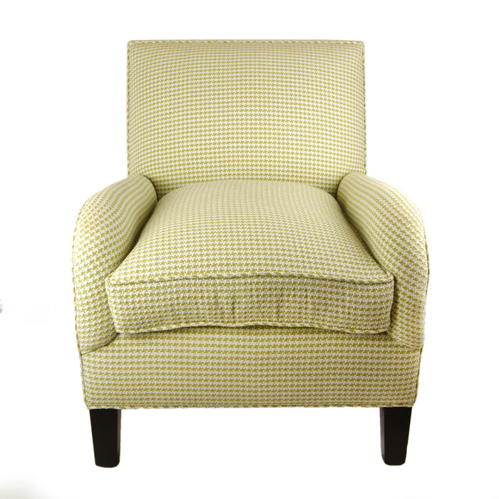 Peg Mist Houndstooth Poe Linen Upholstered Chair