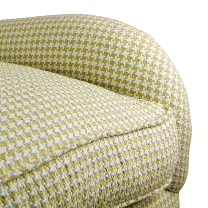 Peg Mist Houndstooth Poe Linen Upholstered Chair