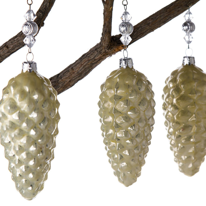 Pinecone Glass Ornament