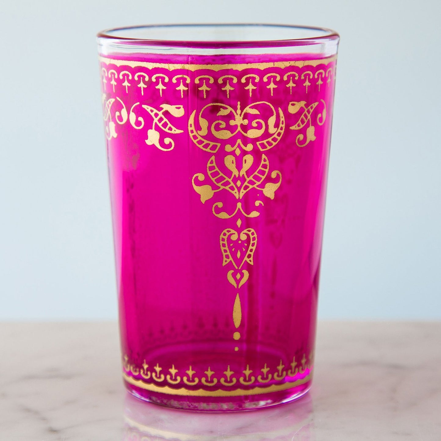 Pink and Gold Filigree Moroccan Tea Glass