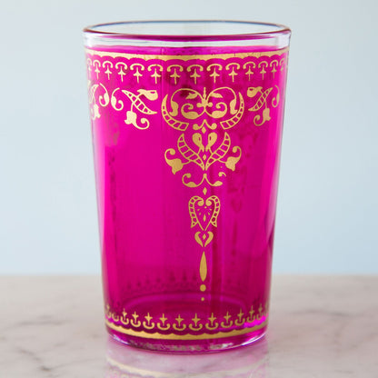 Pink and Gold Filigree Moroccan Tea Glass