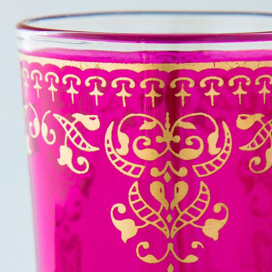 Pink and Gold Filigree Moroccan Tea Glass