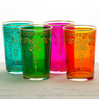 Pink and Gold Filigree Moroccan Tea Glass
