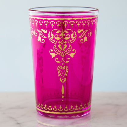 Pink and Gold Filigree Moroccan Tea Glass