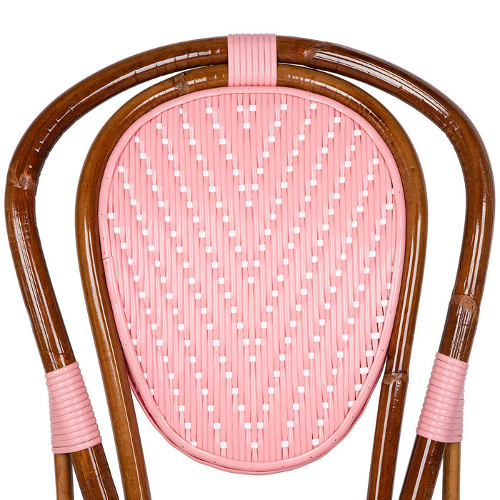 Pink and White Mediterranean Bistro Chair (L)