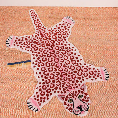Pink Leopard Animal Rug (Large)