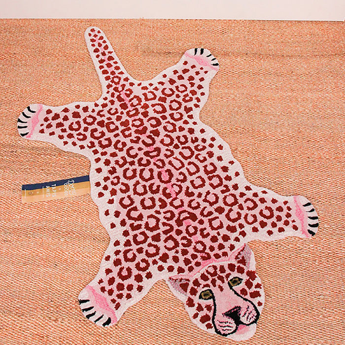 Pink Leopard Animal Rug (Large)