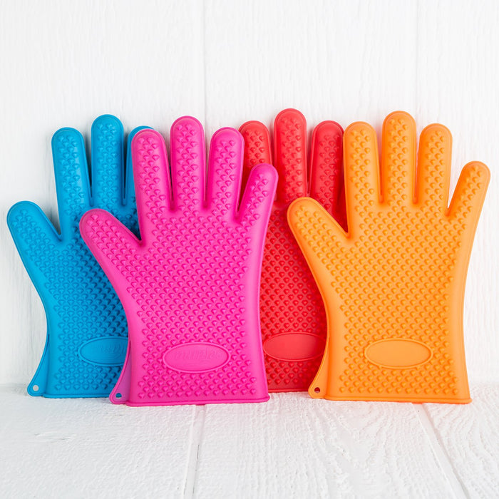 Pink Silicone Oven Mitt