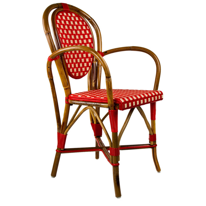 Red & Cream Mediterranean Bistro Armchair (B)