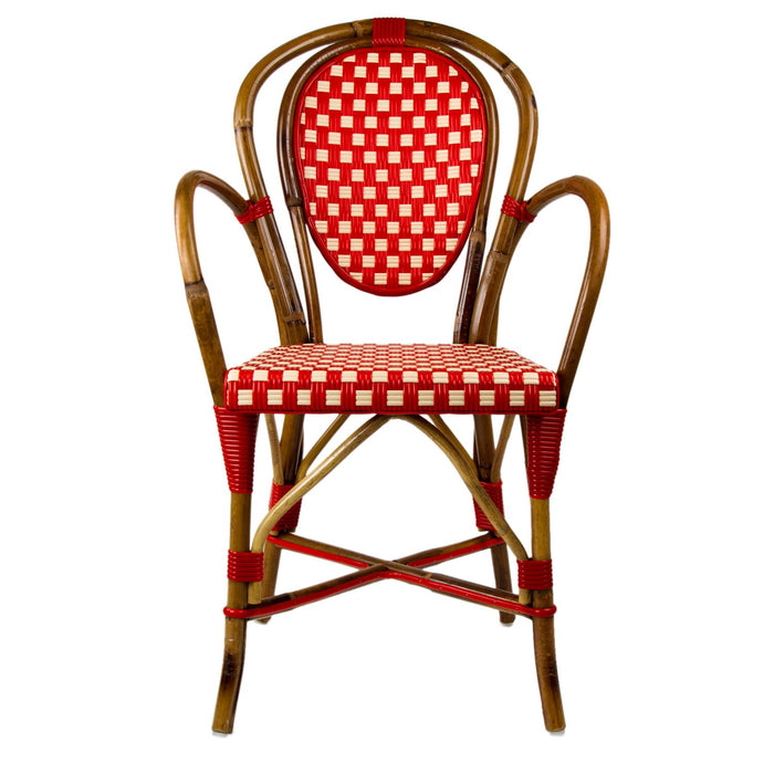 Red & Cream Mediterranean Bistro Armchair (B)