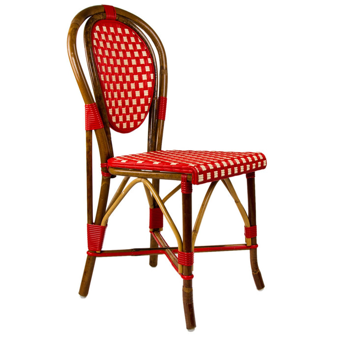Red & Cream Mediterranean Bistro Chair (B)