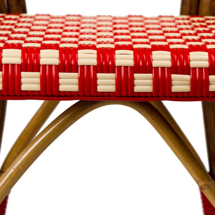 Red & Cream Mediterranean Bistro Chair (B)