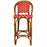 Red & Cream Counter Height Mediterranean Bistro Bar Stool with Back (26" h. seat) (I)