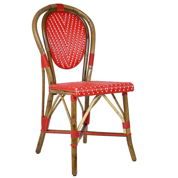Red & White Mediterranean Bistro Chair (L)