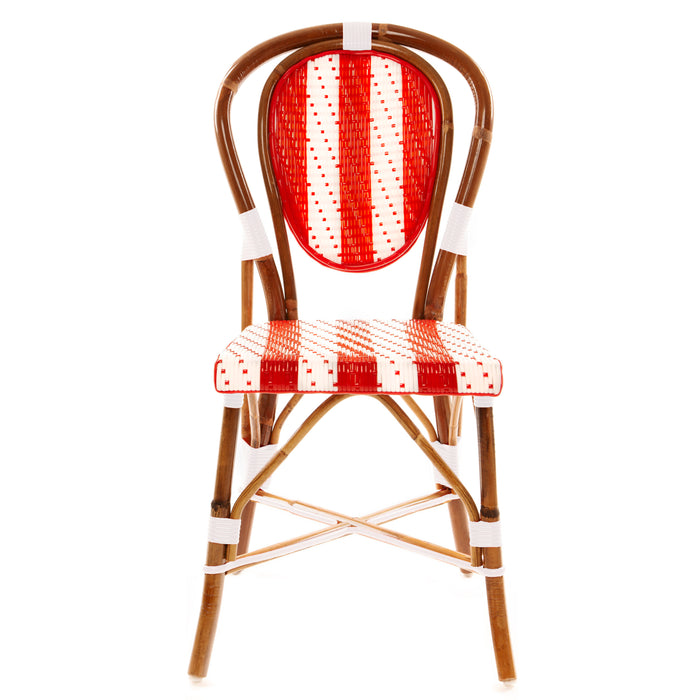 Red and White Mediterranean Bistro Chair (Stripe)
