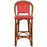 Red & White Counter Height Mediterranean Bistro Bar Stool with Back (26" h) (L)