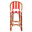 Red and White Mediterranean Bistro Stool with Back (26" h. seat) (STRIPE)