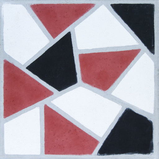 Red, Black & White Casson Carocim Tile (8" x 8") (pack of 12)