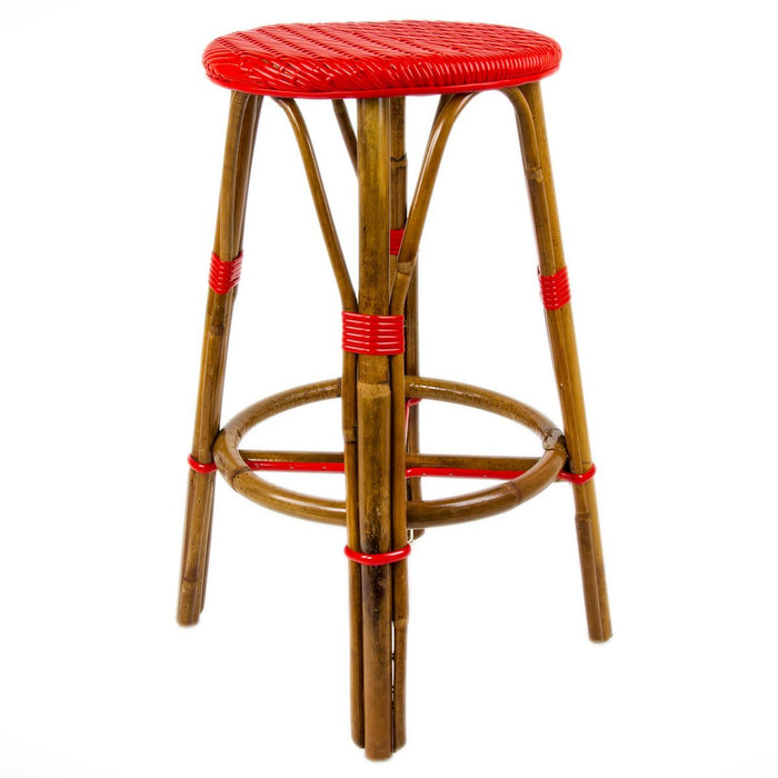 Red Counter Height Mediterranean Bistro Bar Stool (26" h) (L)