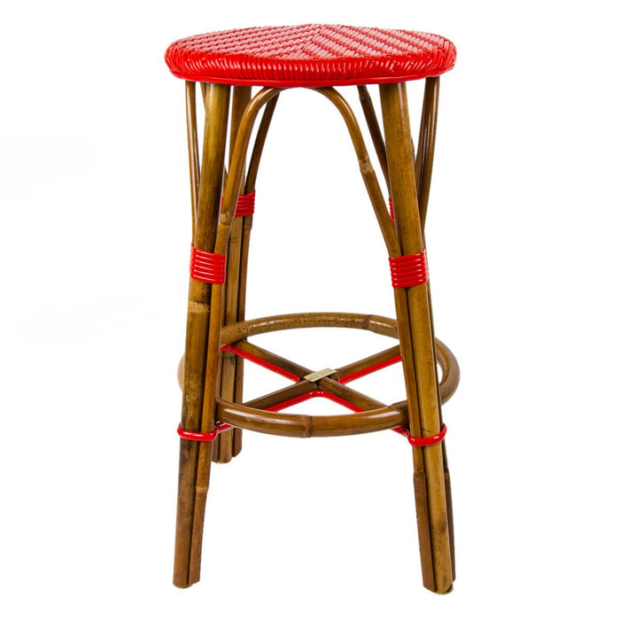 Red Counter Height Mediterranean Bistro Bar Stool (26" h) (L)