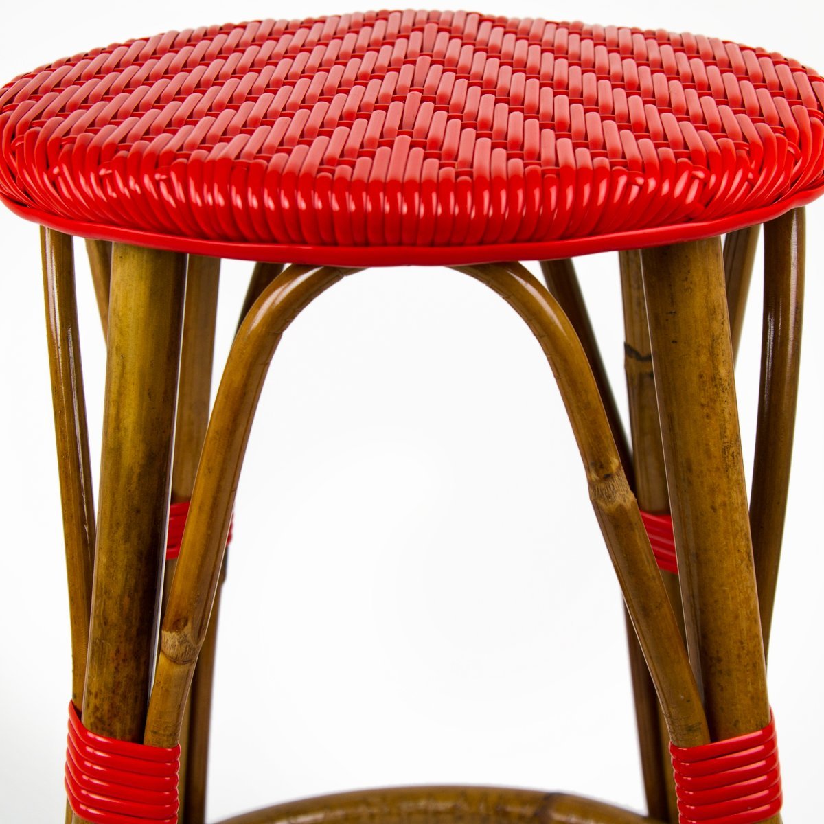 Red Counter Height Mediterranean Bistro Bar Stool (26" h) (L)