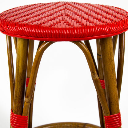 Red Counter Height Mediterranean Bistro Bar Stool (26" h) (L)
