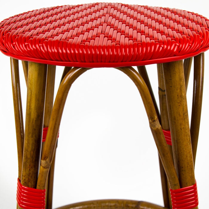 Red Counter Height Mediterranean Bistro Bar Stool (26" h) (L)