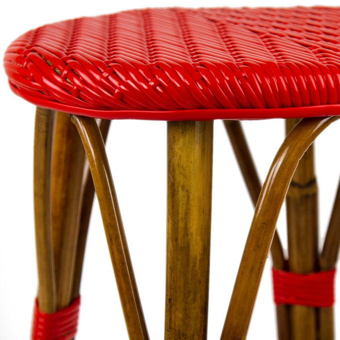 Red Counter Height Mediterranean Bistro Bar Stool (26" h) (L)